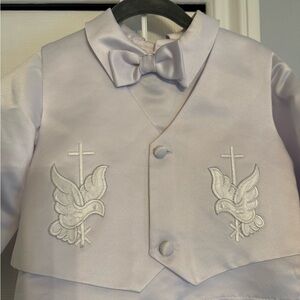 Boys/Toddler Baptism Pure White vest suit - 2T-3T